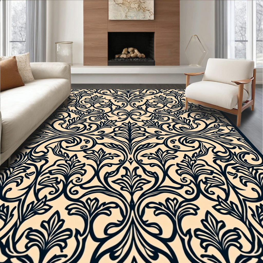 Classic Floral Scrollwork Pattern Rug
