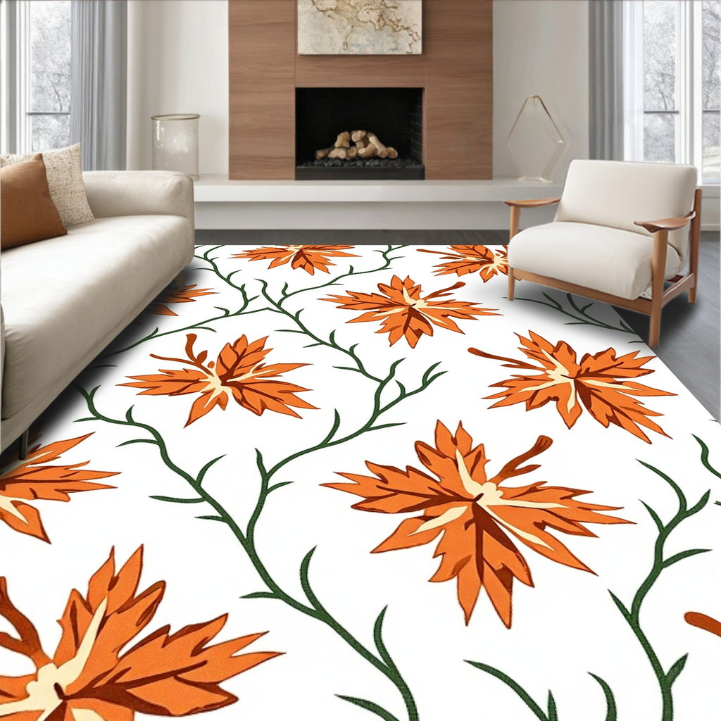 Autumn Leaf Vine Pattern Rug