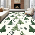 Forest Snowflake Tree Pattern Rug