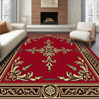 Ornate Gold Floral Motif Rug