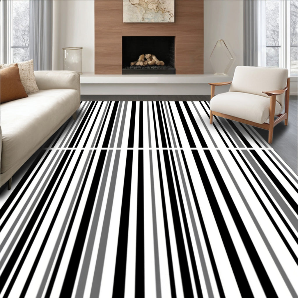 Bold Vertical Stripe Pattern Rug