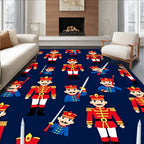 Red Soldier With Sword Collage Rug
