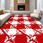 Classic Houndstooth Floral Pattern Rug