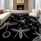 Insect Sunburst Silhouette Design Rug