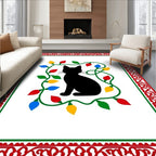 Festive Black Cat Lights Design Rug