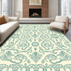 Art Nouveau Floral Teal Pattern Design Rug