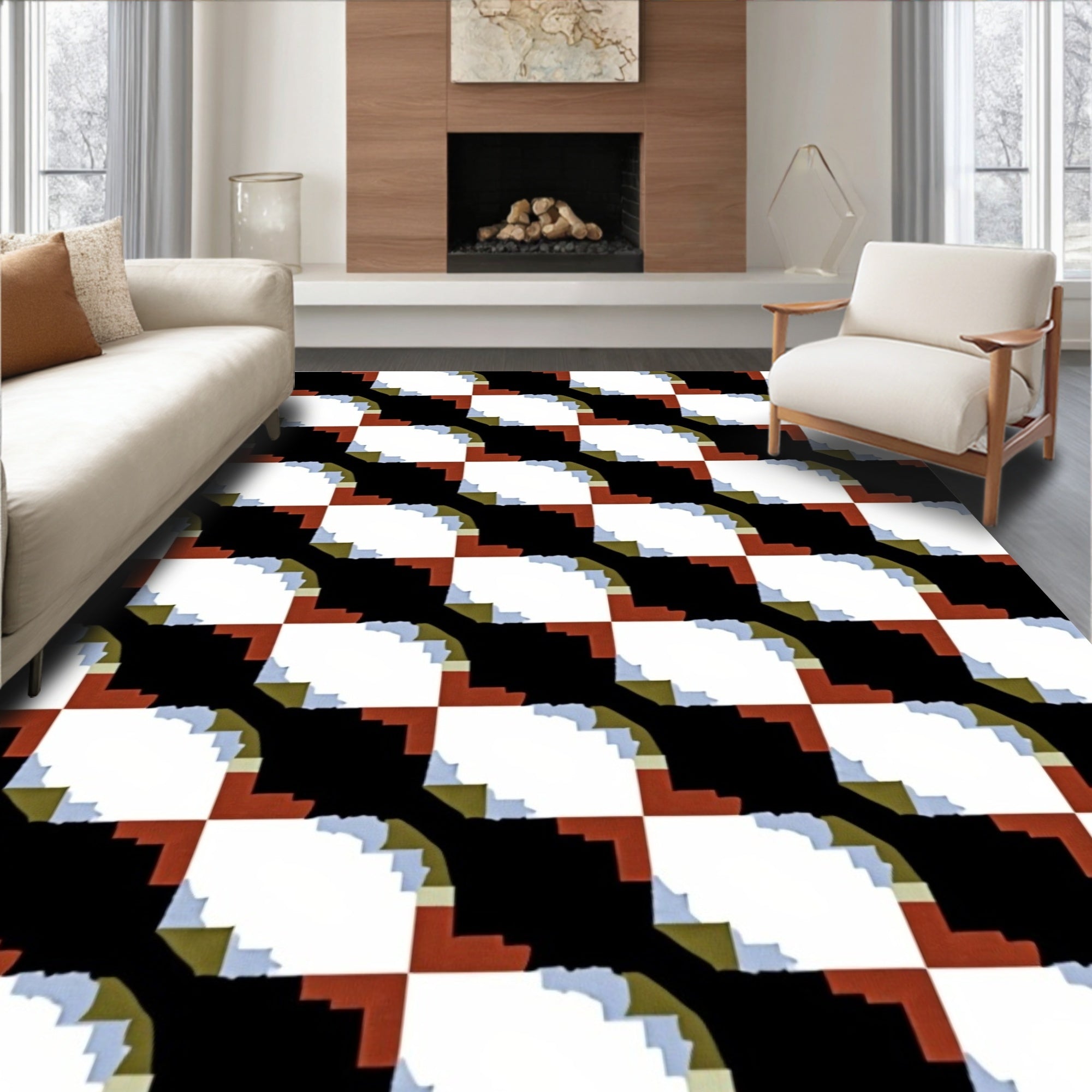 Geometric Tessellation Abstract Pattern Rug