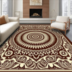 Intricate Mandala Floral Scroll Pattern Rug