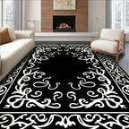 Ornate Scroll Border Pattern Design Rug