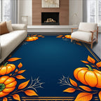 Autumn Pumpkin And Leaf Frame Rug