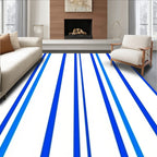 Classic Blue Stripe Pattern Rug