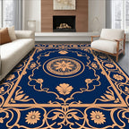Ornate Floral Border Square Design Rug