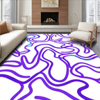 Abstract Swirl Purple Contemporary Flow Rug