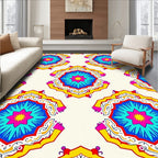 Vibrant Mandala Starburst Pattern Rug