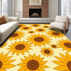 Golden Sunflower Pattern Rug