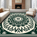 Intricate Floral Mandala Pattern Design Rug