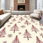 Red Pine Star Pattern Rug