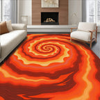 Warm Swirling Layers Design Rug