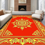 Ornate Red Yellow Floral Mandalas Rug