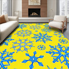 Blue 2 Snowflake Pattern Rug