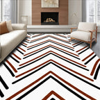 Abstract Chevron Pattern Black Brown Rug