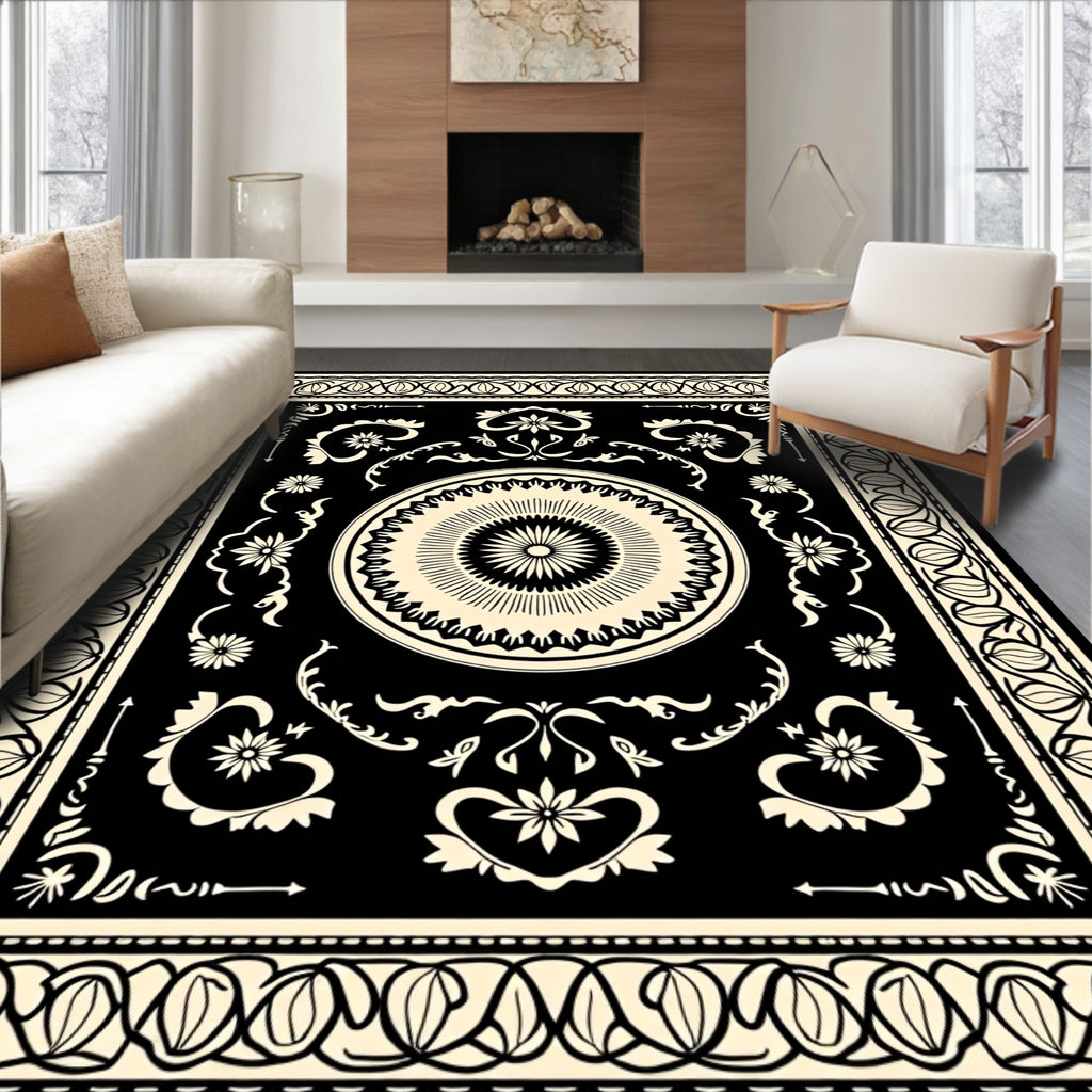 Vintage Floral Mandala Pattern Rug