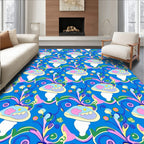 Playful Floral Swirl Pattern Rug