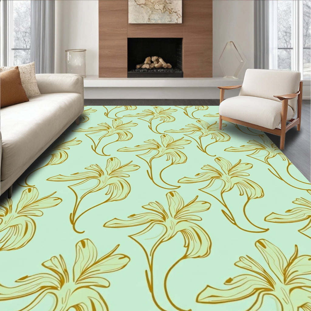 Art Nouveau Floral Pattern Rug