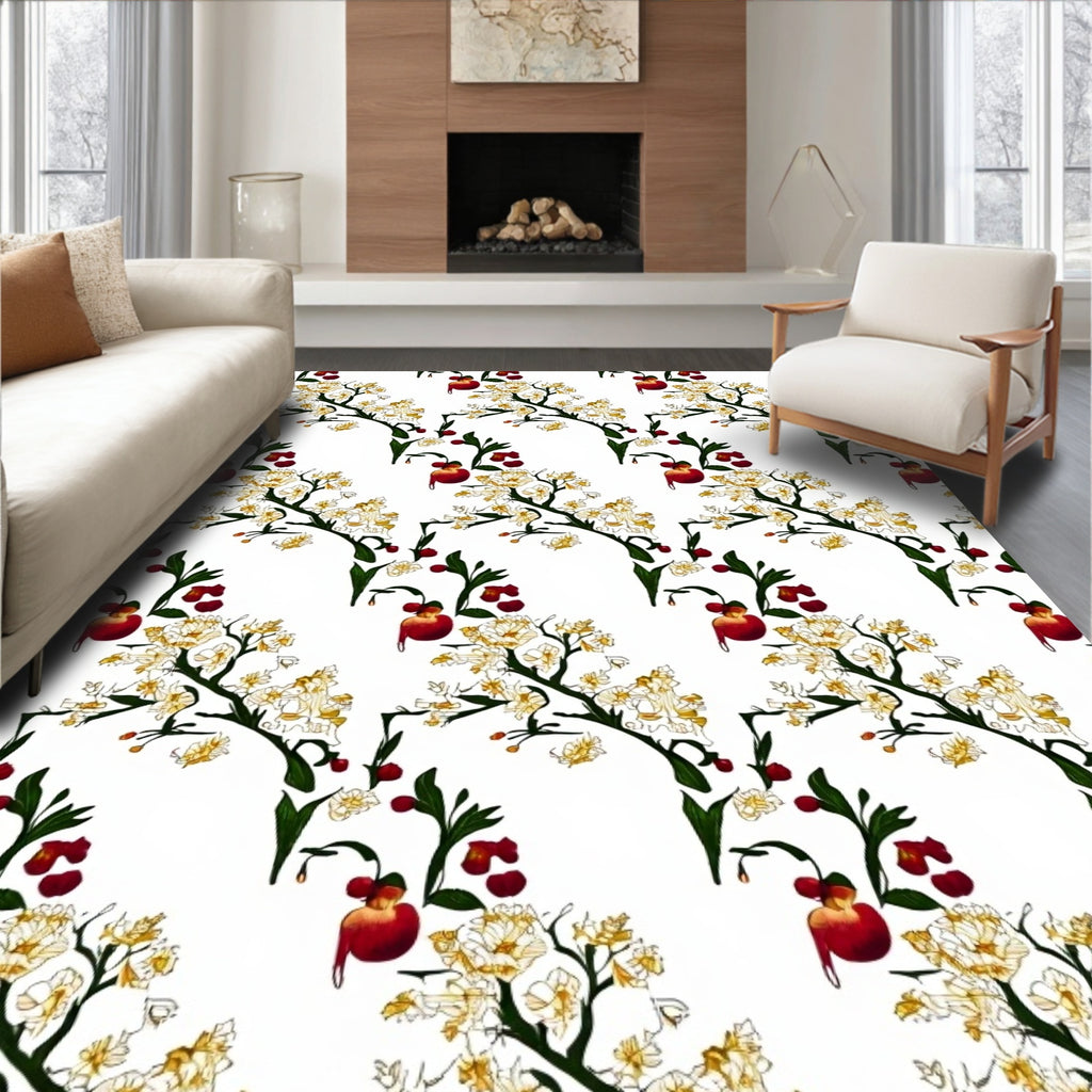 Floral Apple Tree Pattern Rug