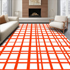 Bold Orange Grid Design Rug