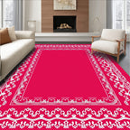 Ornate Floral Border Design Rug