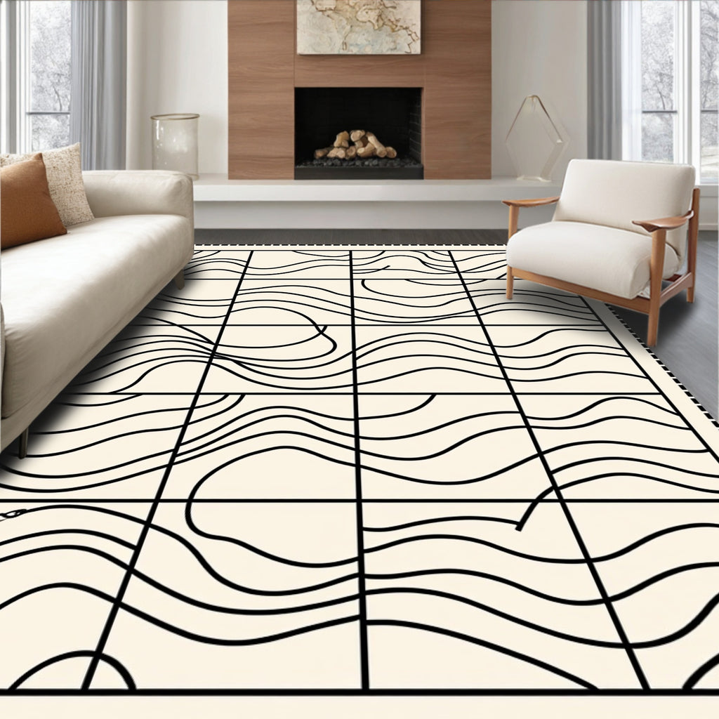 Abstract Wave Pattern Design Rug