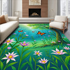 Enchanted Forest Butterfly Meadow Rug