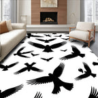 Silhouette Eagle Flock Pattern Rug