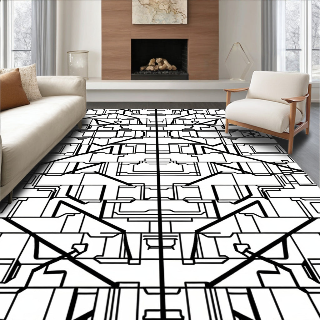 Geometric Hard Edge Pattern Rug