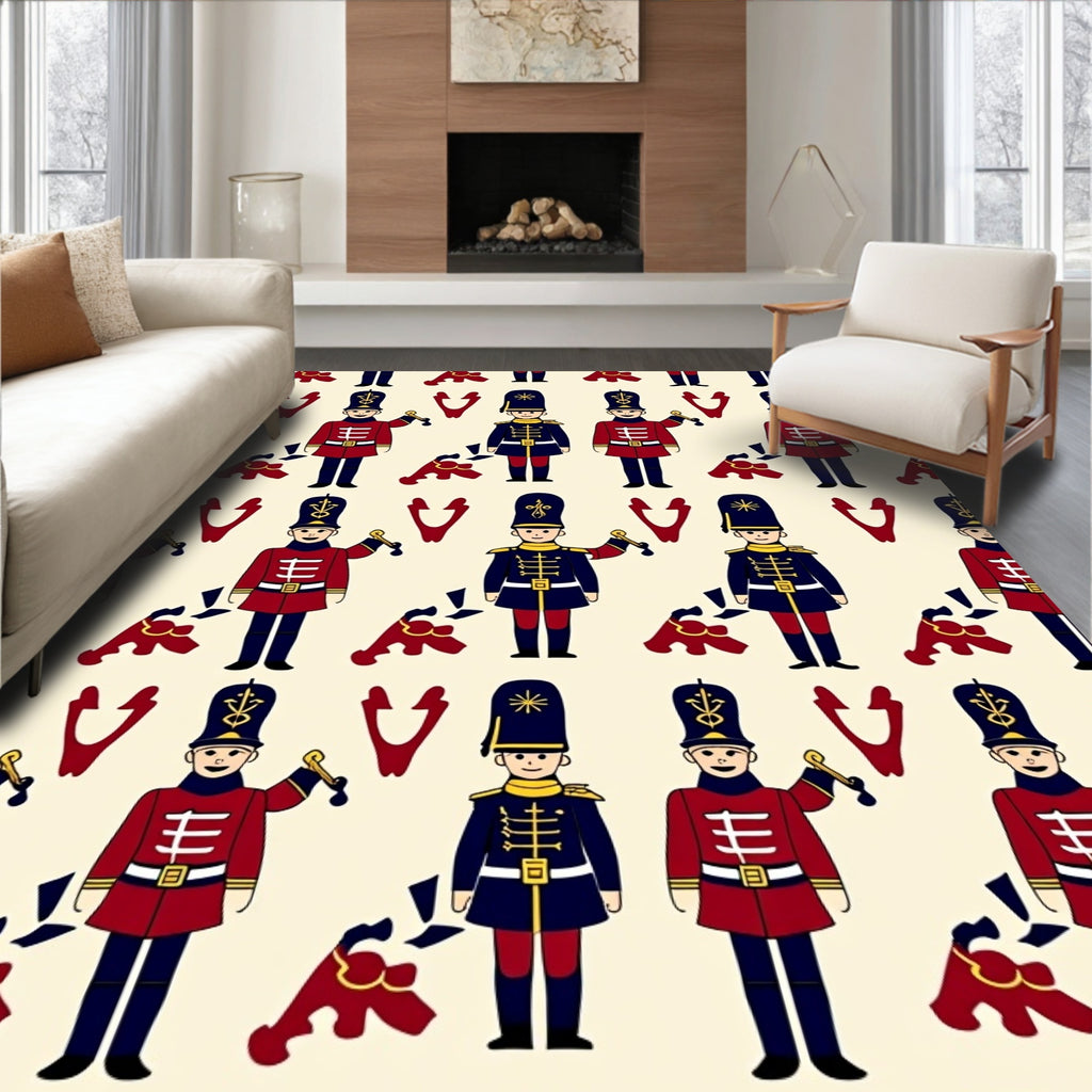 Heroic Soldier Pattern Design Rug