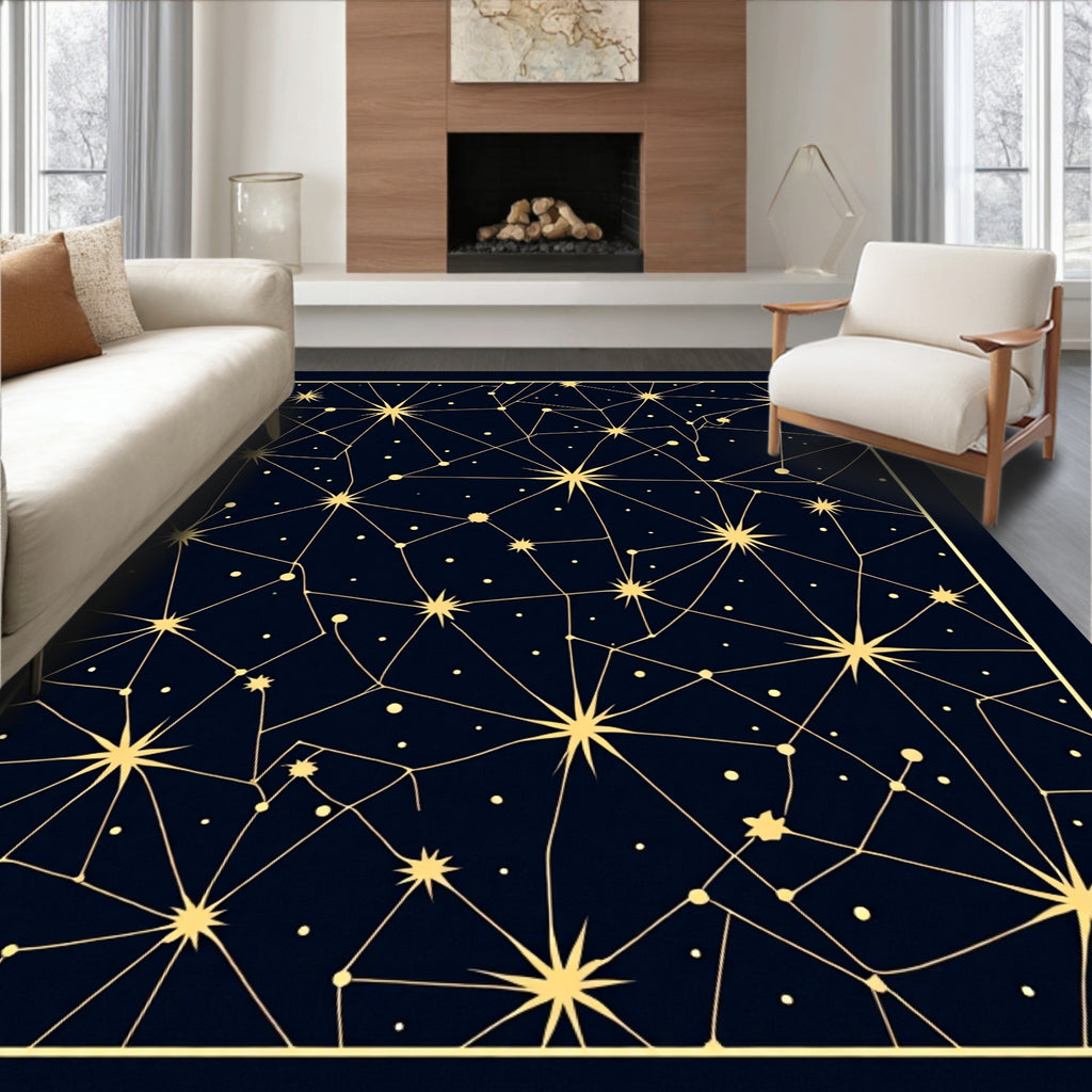 Celestial Star Map Geometric Rug