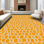 Orange Honeycomb Pattern Rug