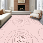 Pink Subtle Swirl Floral Contour Rug