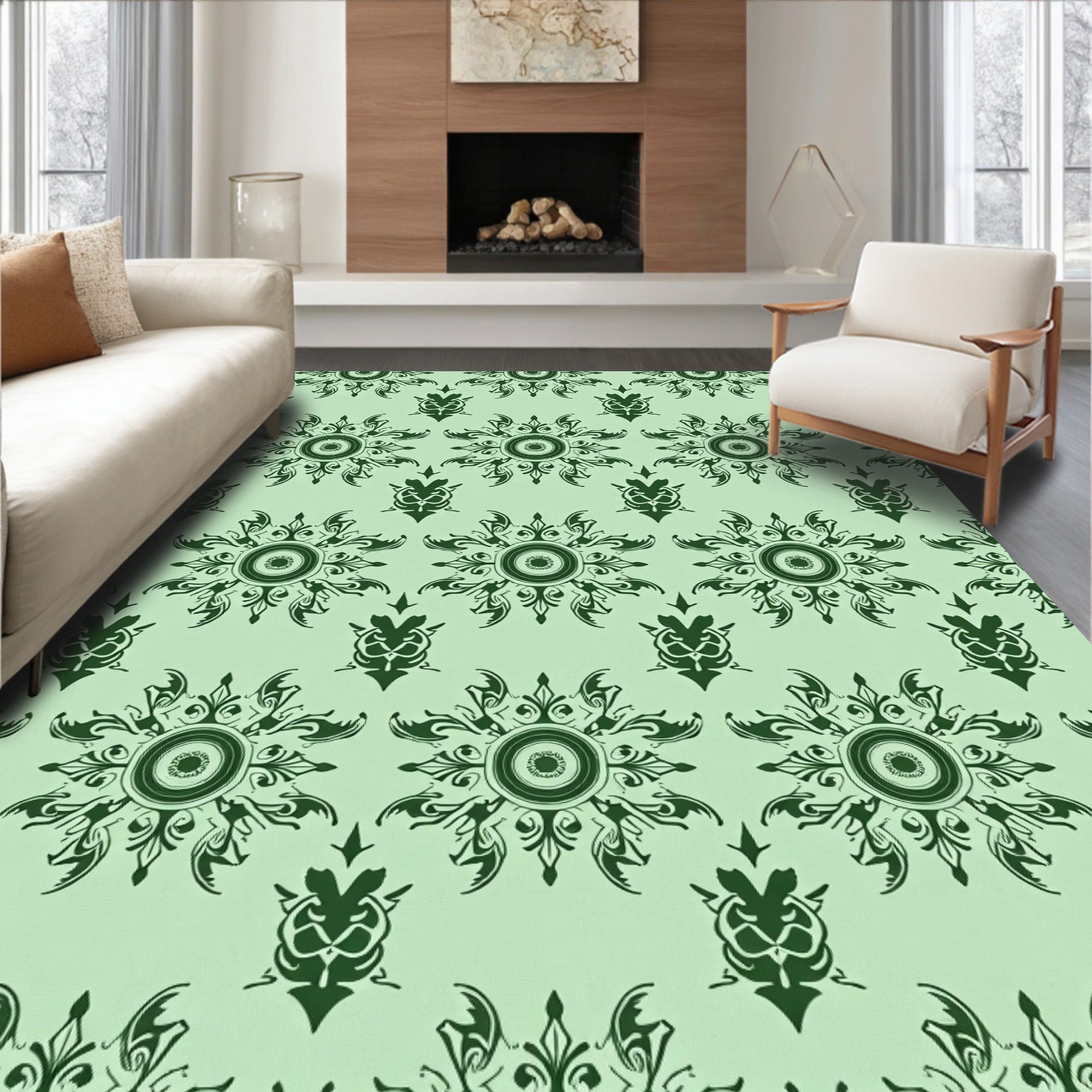 Ornate Sunburst Paisley Pattern Rug