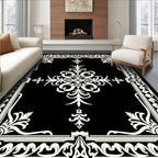Ornate Floral Scrollwork Accent Rug
