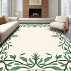 Vines Leaves Botanical Border Design Rug