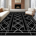 Angular Geometric Art Deco Pattern Rug