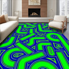 Bold Geometric Neon Lines Rug