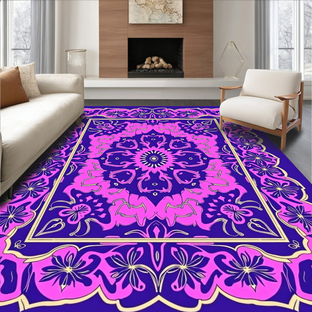 Vibrant Floral Mandala Design Rug
