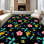 Vibrant Floral Tropical Pattern Rug