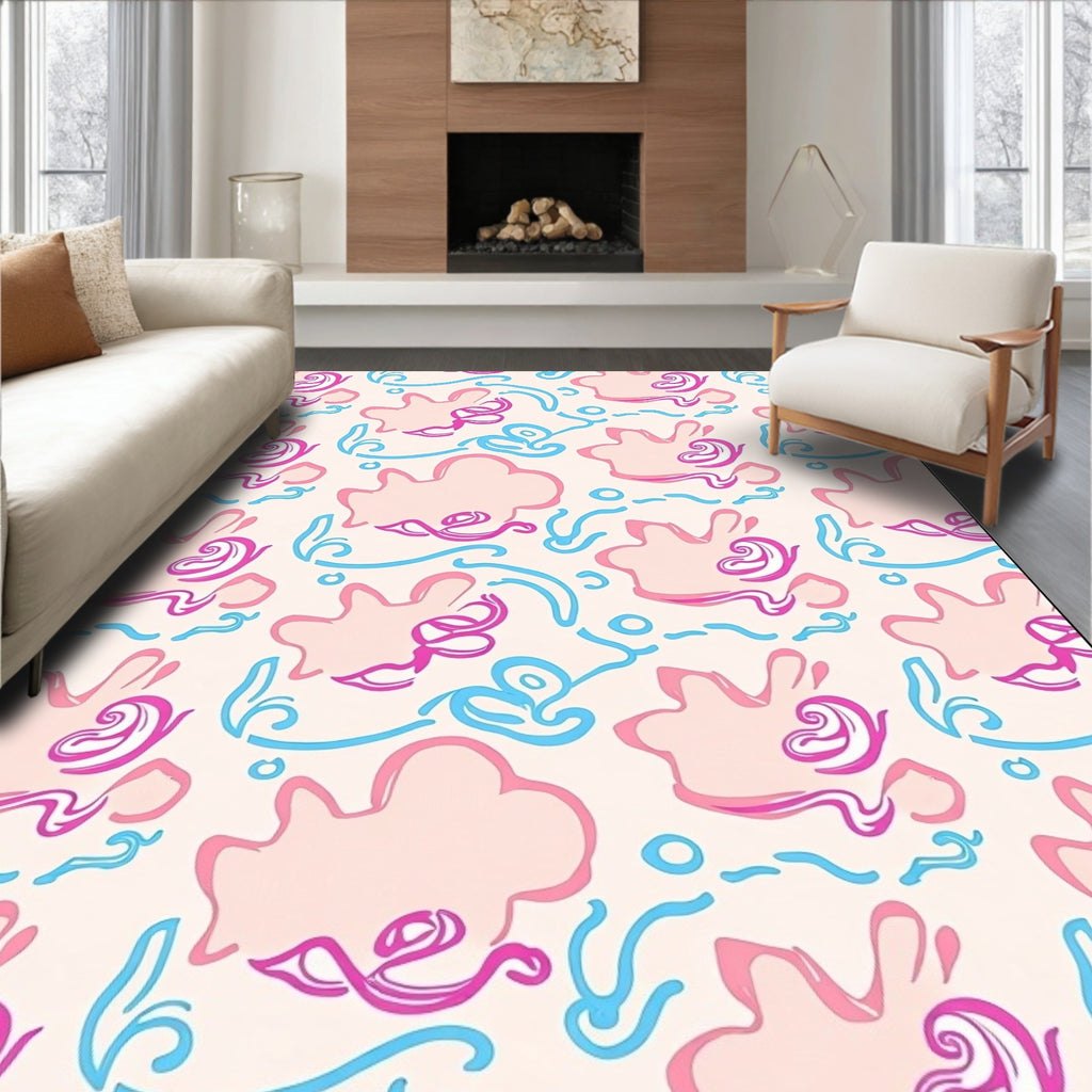 Playful Abstract Shapes Pattern Rug