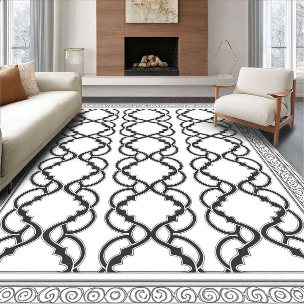Interwoven Lattice Classic Patterned Rug