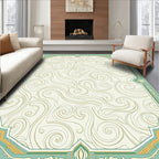 Elegant Swirl Abstract Border Design Rug