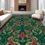 Elegant Floral Berry Pattern Rug